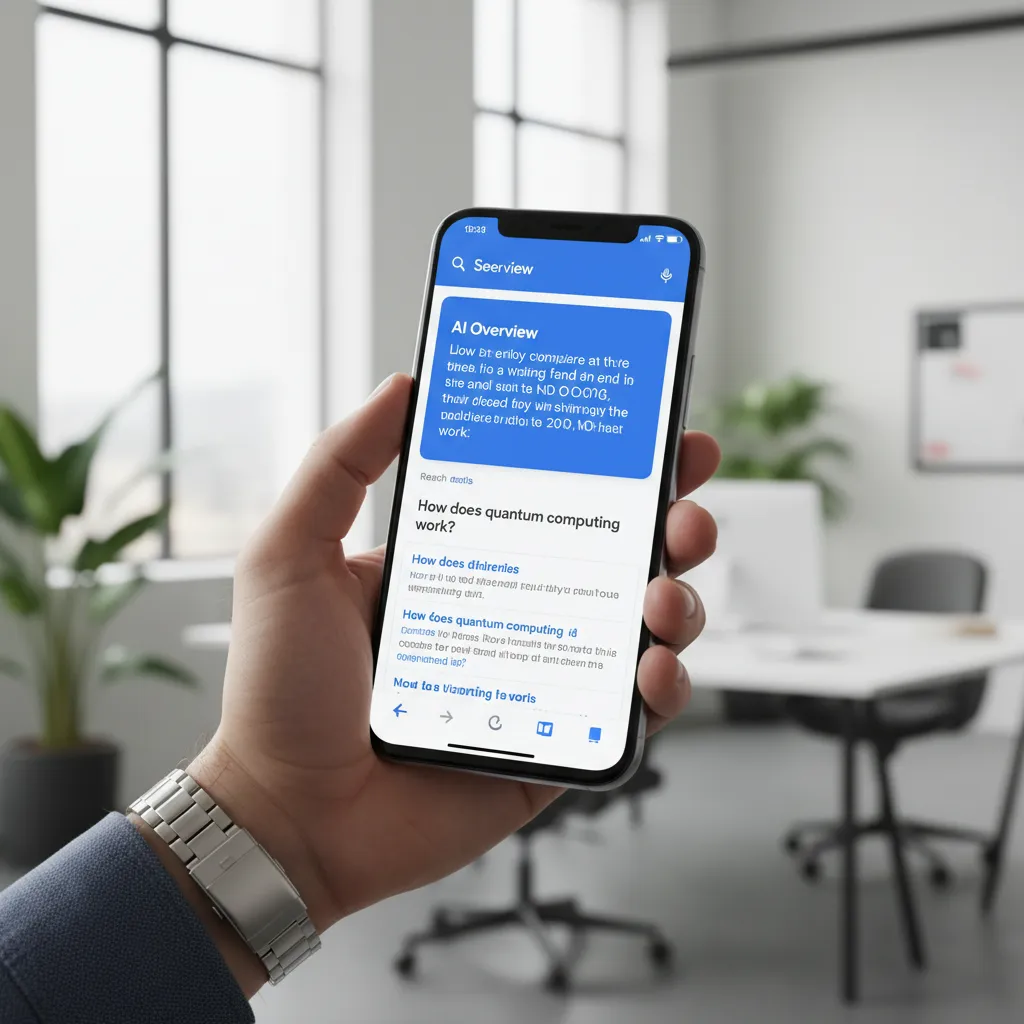 A smartphone screen showing an AI Overview at the top of Google search results for a complex query.